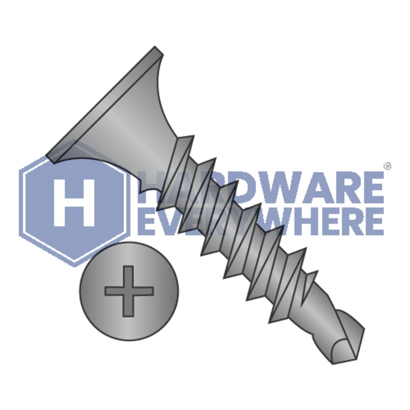 10 x 4 Self Drilling DRYWALL SCREWS / Phillips / Bugle Head / Steel / Black Phosphate