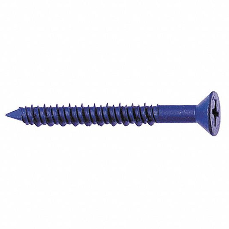 3/16 x 3-1/4 Aerosmith Blue-Coated Concrete Screws / Phillips Flat / Steel / 1000 Hour Coating