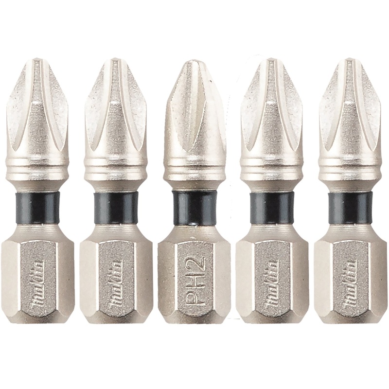 Makita Impact XPS E-00555 Insert Bit, Phillips Point, #2 Point, 1 in OAL, 1/4 in Shank, Steel