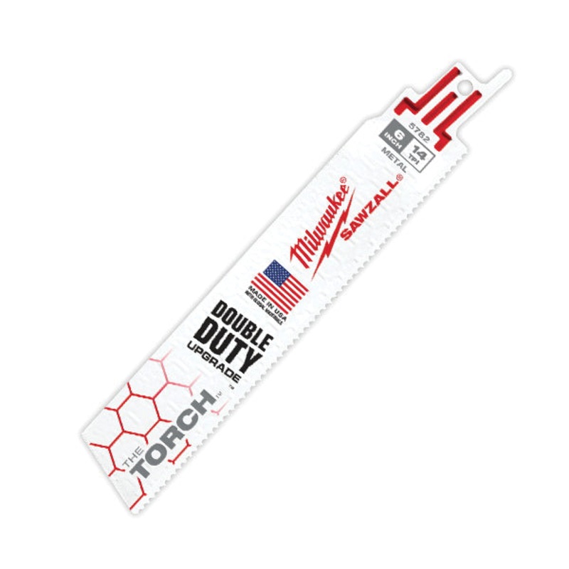 Milwaukee The Torch SAWZALL 48-00-5782 Reciprocating Saw Blade, 6 in L, 1 in W, Matrix II Teeth, 14 TPI