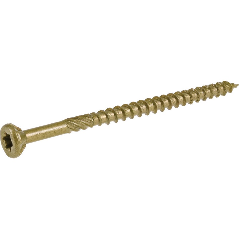 PowerPro 48600 Premium Exterior Wood Screw, Coarse, Serrated Thread, Star Drive, T25 Drive, Flat Head, 3 in OAL, Bronze