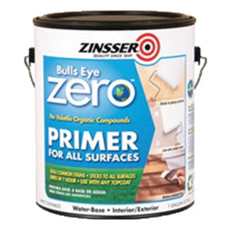 ZINSSER Bulls Eye Zero 249020 Primer and Sealer, Water Base, White, 1 gal