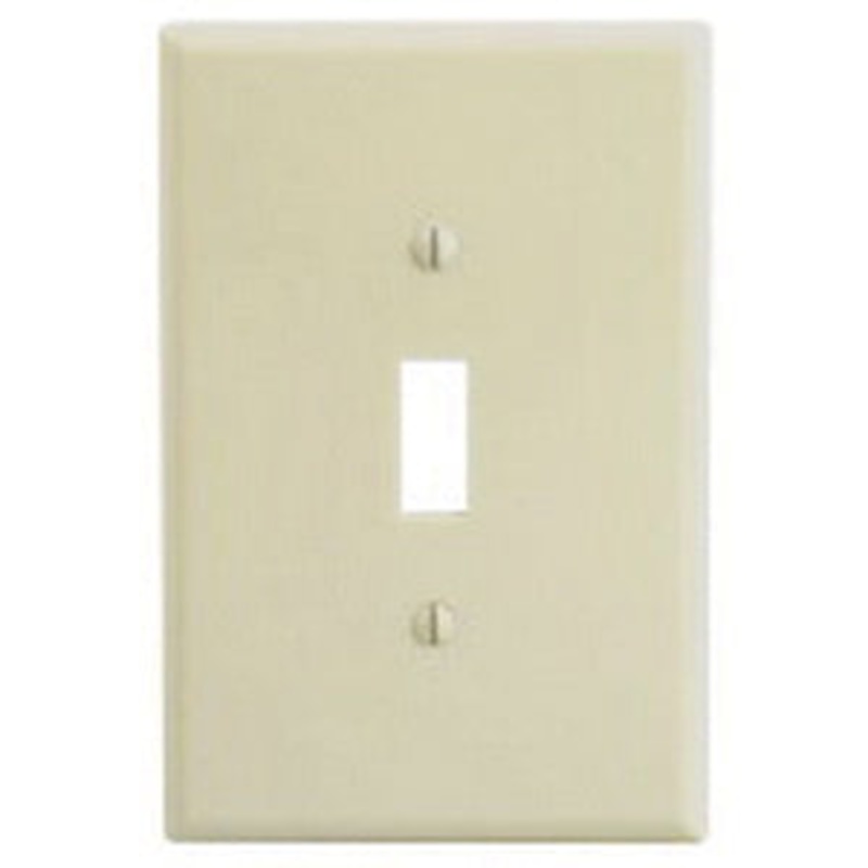 Leviton 86101 Wallplate, 5-1/4 in L, 3-1/2 in W, 1 -Gang, Thermoset Plastic, Ivory, Device Mounting