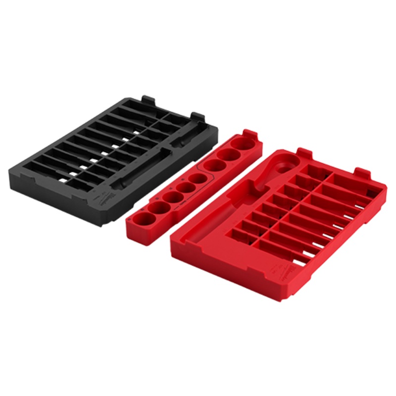 MILWAUKEE 47 PC. 1/2" Drive SAE & Metric Ratchet & Socket Set PACKOUT Trays