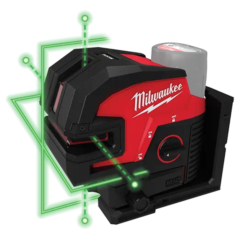 MILWAUKEE M12 Green Cross Line & 4-Points Laser Kit