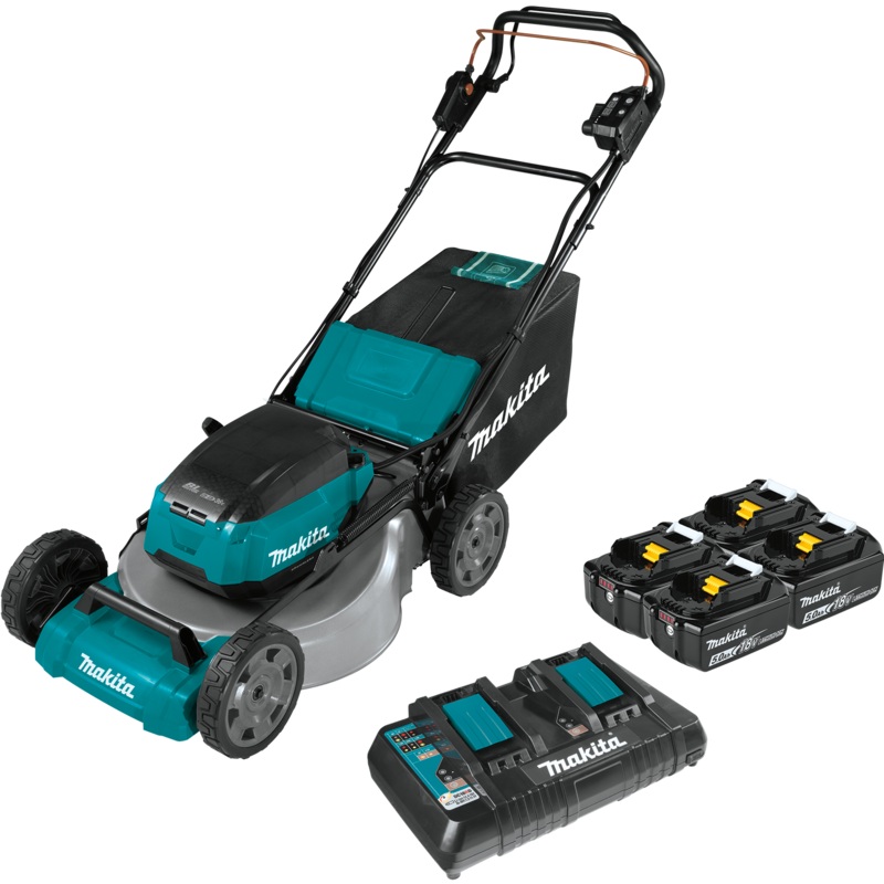 MAKITA 36V (18V X2) LXT 21" SelfPropelled Commercial Lawn Mower Kit w/ 4 Batteries