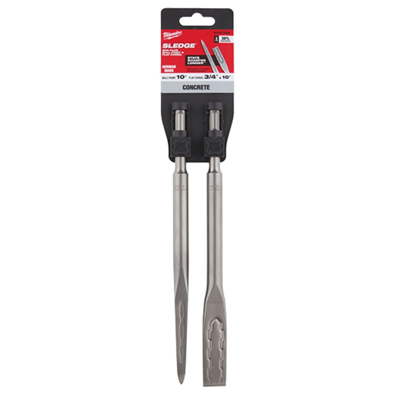 MILWAUKEE SDS PLUS SLEDGE Bull Point & Flat Chisel (2 PACK)