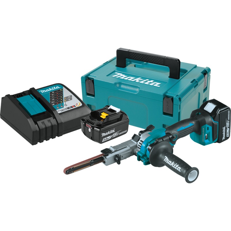 MAKITA 18V LXT 3/8" X 21" Detail Belt Sander Kit