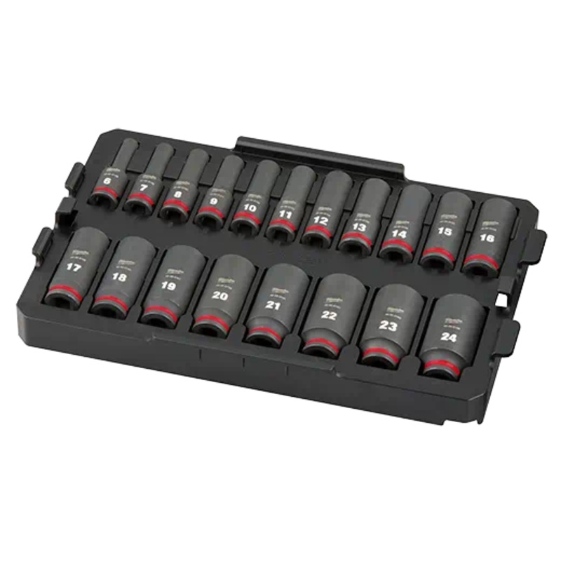 MILWAUKEE SHOCKWAVE Impact Duty Socket 3/8" Dr 19PC MM TRAY Set