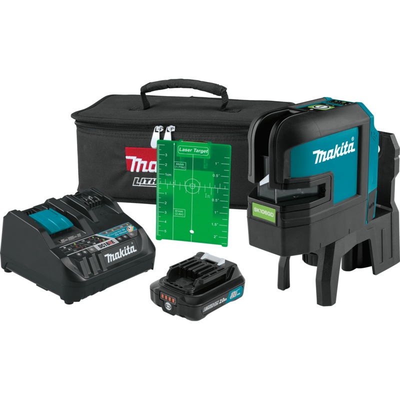 MAKITA 12V MAX CXT SelfLeveling CrossLine/4Point Green Beam Laser Kit