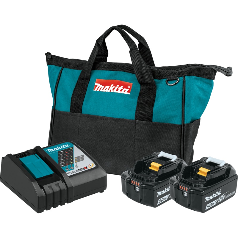 MAKITA 18V LXT 5.0Ah Battery & Rapid Optimum Charger Starter Pack