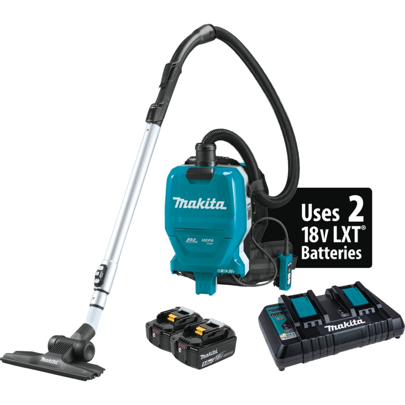 MAKITA 36V (18V X2) LXT 1/2 Gallon HEPA Filter Backpack Dry Vacuum Kit