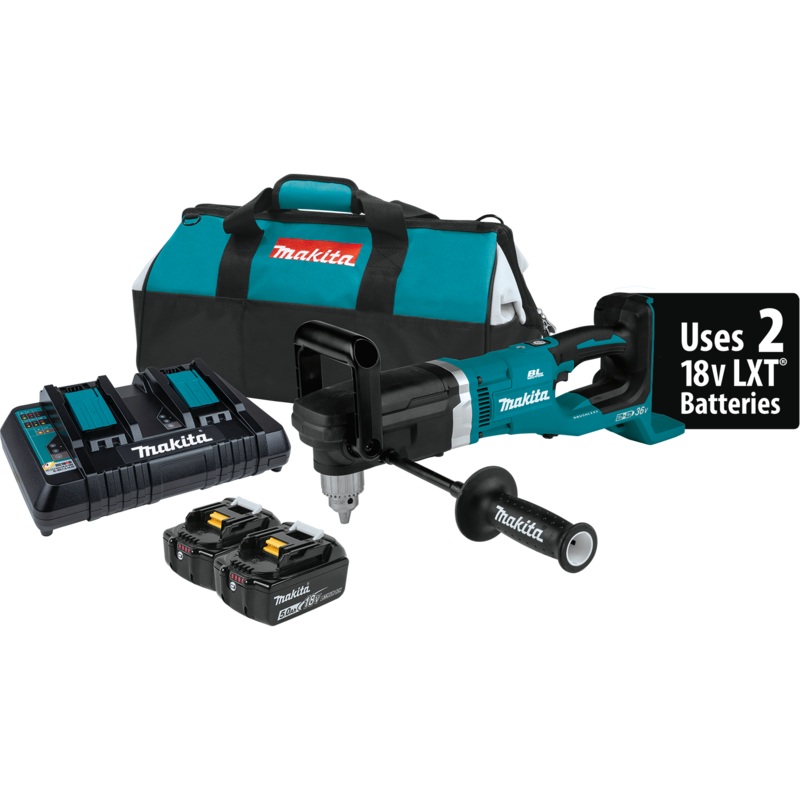 MAKITA 36V (18V X2) LXT 1/2" Right Angle Drill Kit
