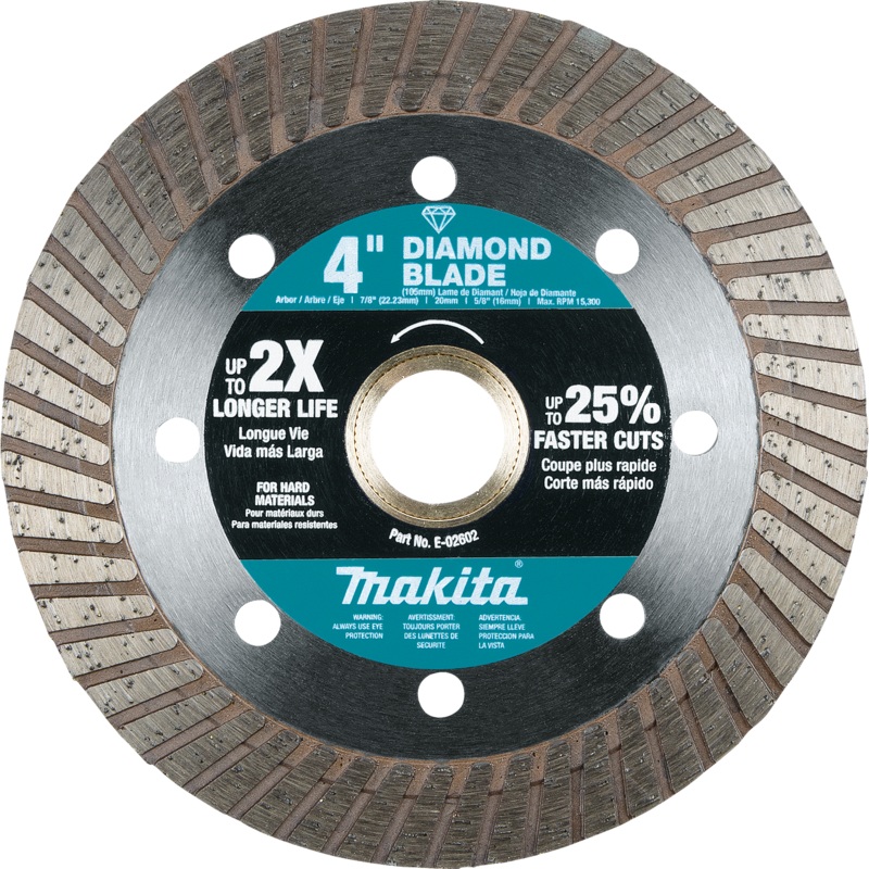 MAKITA 4" Diamond Blade, Turbo, Hard Material