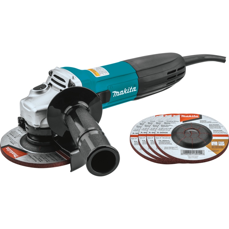 MAKITA 41/2" Angle Grinder, w/ 5 Wheels
