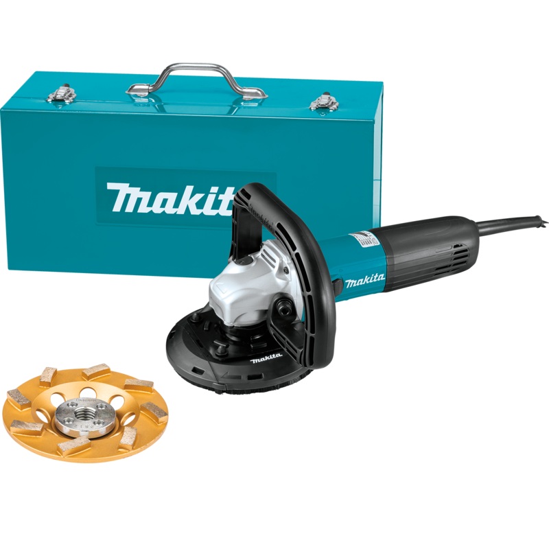 MAKITA 5" SJSII Compact Concrete Planer w/ Dust Extraction Shroud & Diamond Cup Wheel
