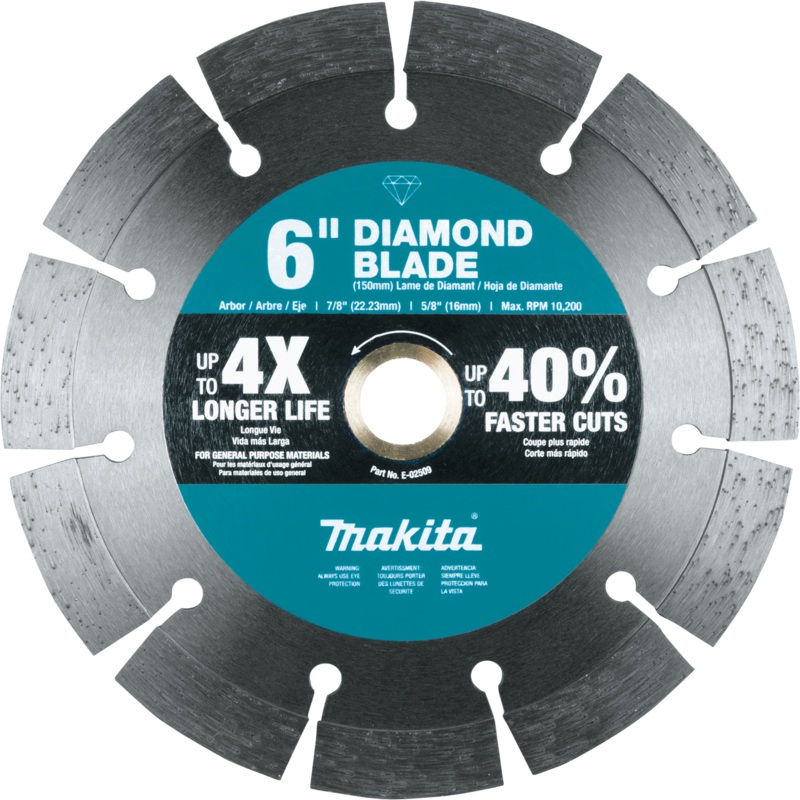 MAKITA 6" Diamond Blade, Segmented, General Purpose