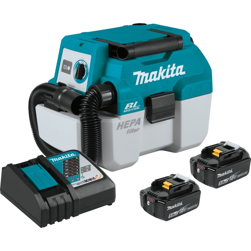 MAKITA 18V LXT 2 Gallon HEPA Filter Portable Wet/Dry Dust Extractor/Vacuum Kit