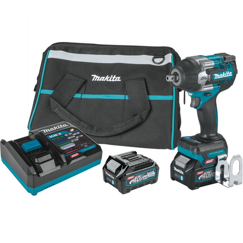 MAKITA 40V MAX XGT 4Speed MidTorque 1/2" Sq. Drive Impact Wrench w/ Detent Anvil Kit