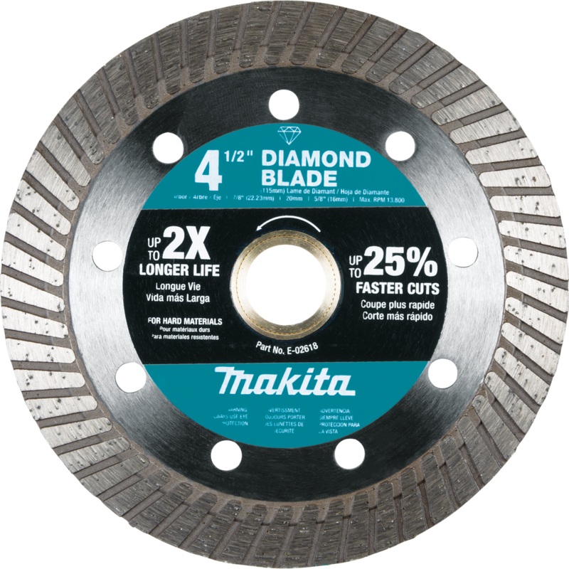 MAKITA 41/2" Diamond Blade, Turbo, Hard Material