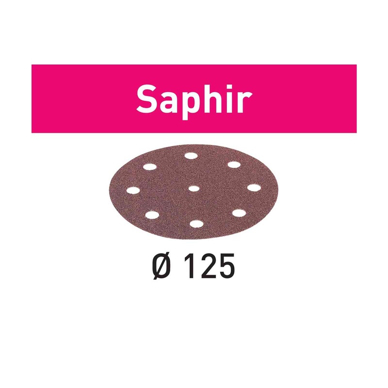 FESTOOL Abrasive Sheet Saphir STF D125/8 (25 PACK)