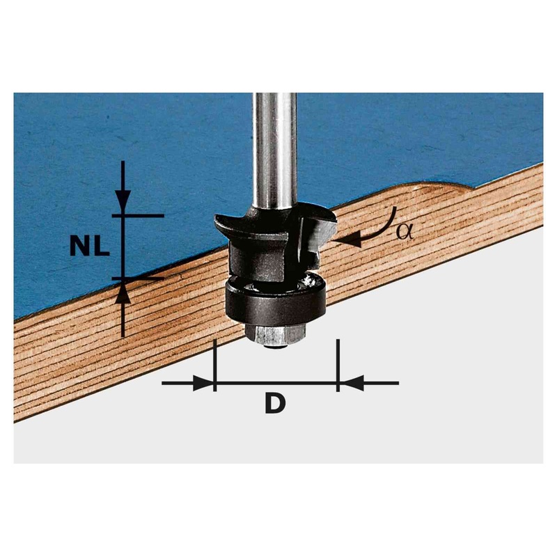 FESTOOL Edge Trimming Chamfer Bit HW S8 D24/0 +45