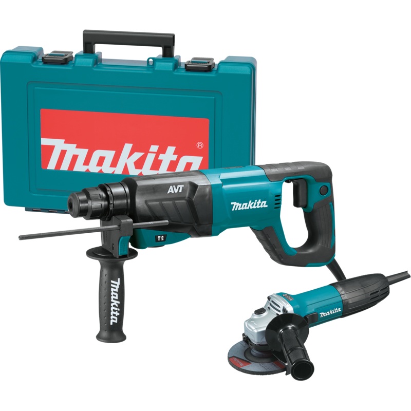 MAKITA 1" SDSPLUS AVT Rotary Hammer (DHandle) & 41/2" Angle Grinder