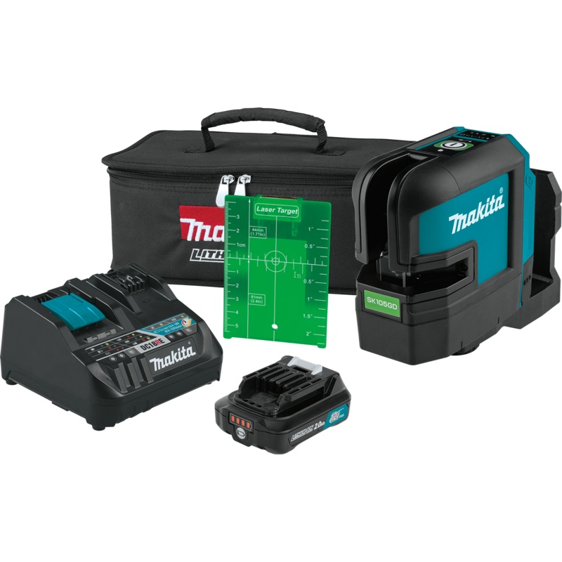 MAKITA 12V MAX CXT SelfLeveling CrossLine Green Beam Laser Kit