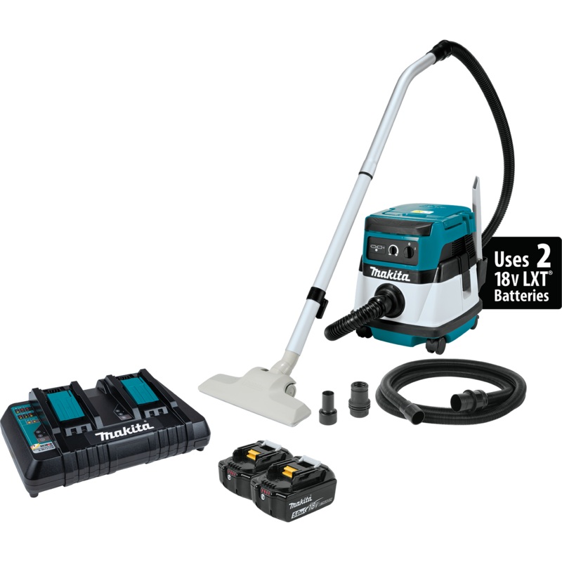 MAKITA 36V (18V X2) LXT Cordless/Corded 2.1 Gallon HEPA Filter Dry Dust Extractor/Vacuum Kit