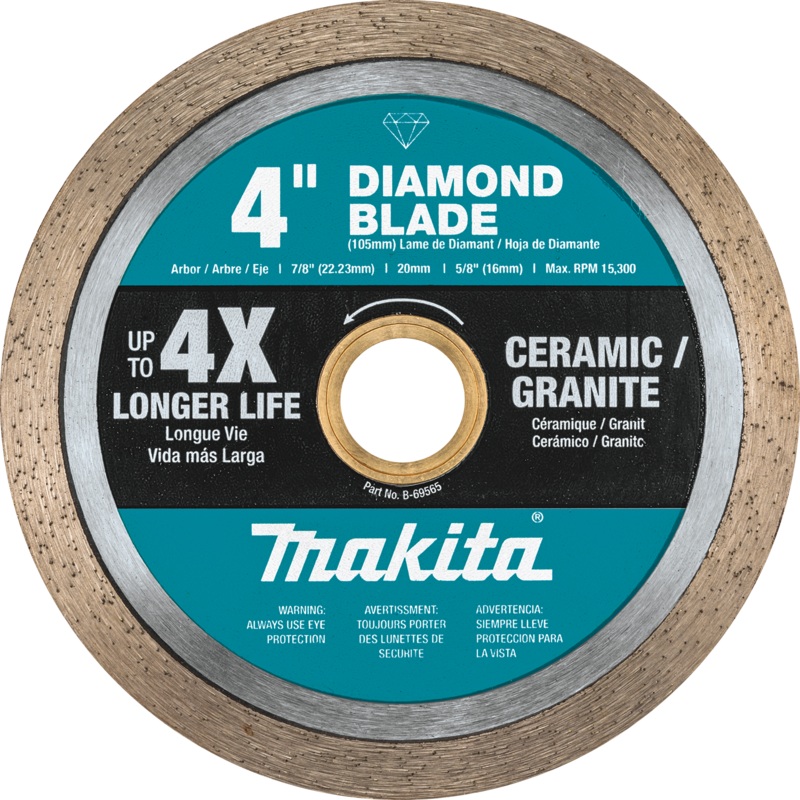 MAKITA 4" Diamond Blade, Continuous Rim, General Purpose