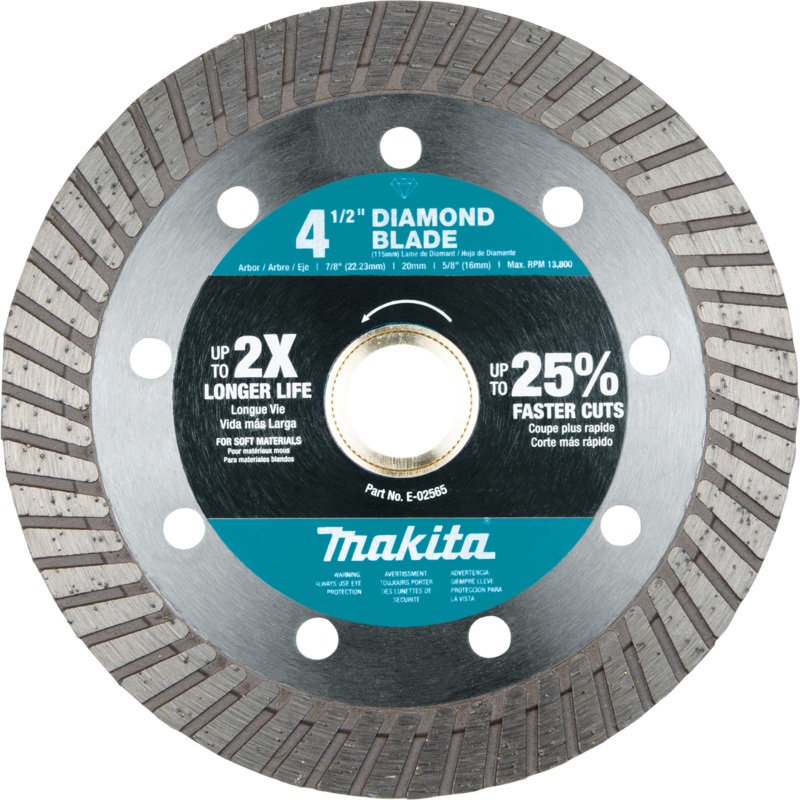 MAKITA 41/2" Diamond Blade, Turbo, Soft Material