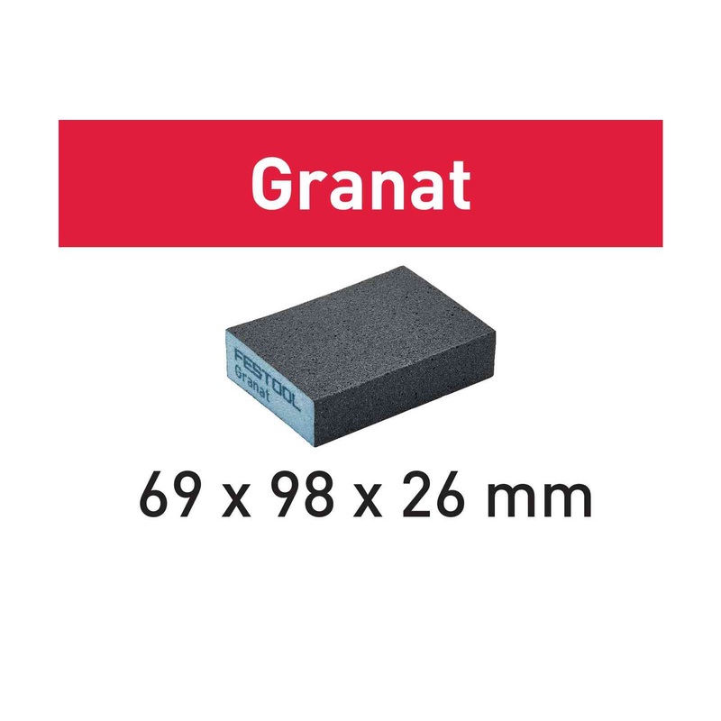 FESTOOL Abrasive Sponge Granat 69 mm X 98 mm X 26 mm (6 PACK)