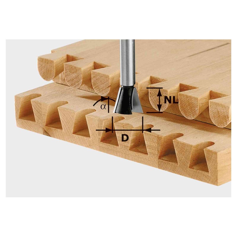 FESTOOL Dovetail Bit HW S8 D13,8/13,5/15