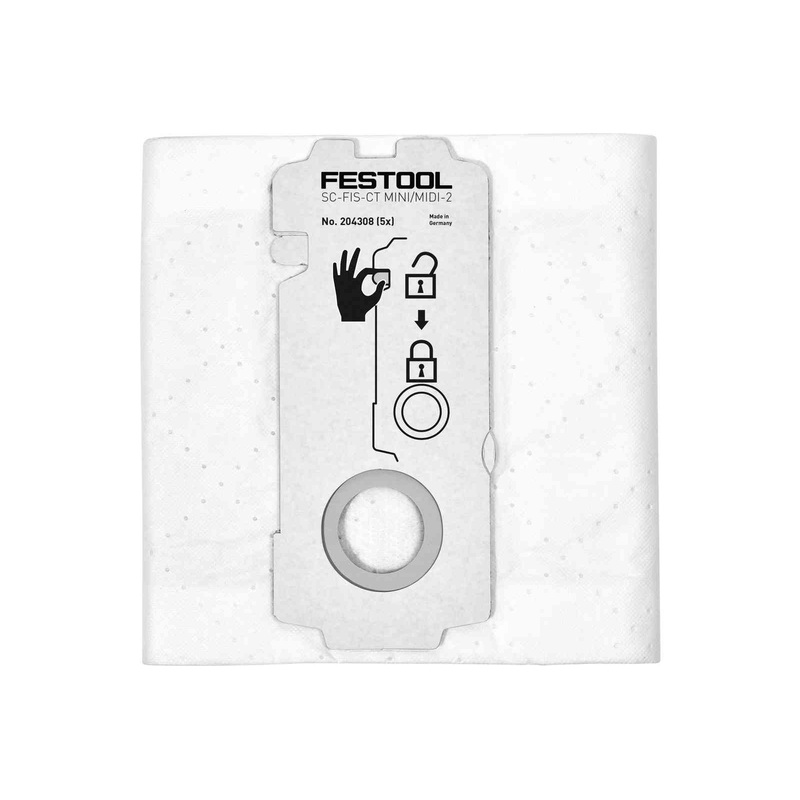 FESTOOL SELFCLEAN Filter Bag SC-FIS-CT MINI/MIDI-2/5/CT15 (5 PACK)