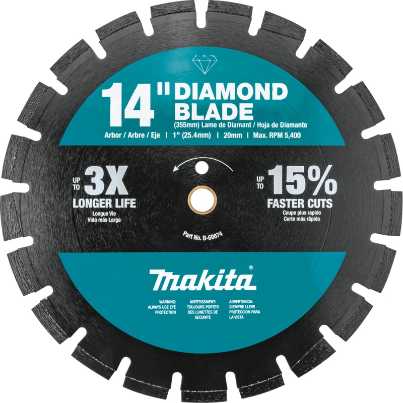 MAKITA 14" Diamond Blade, Segmented, Dual Purpose