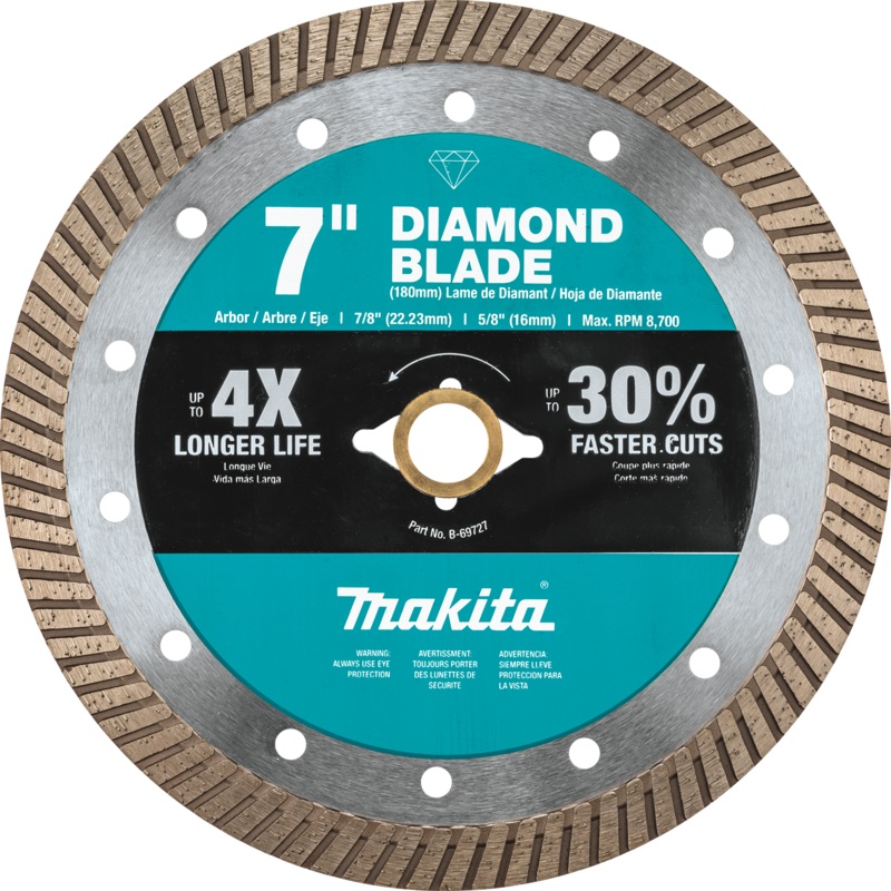 MAKITA 7" Diamond Blade, Turbo, General Purpose