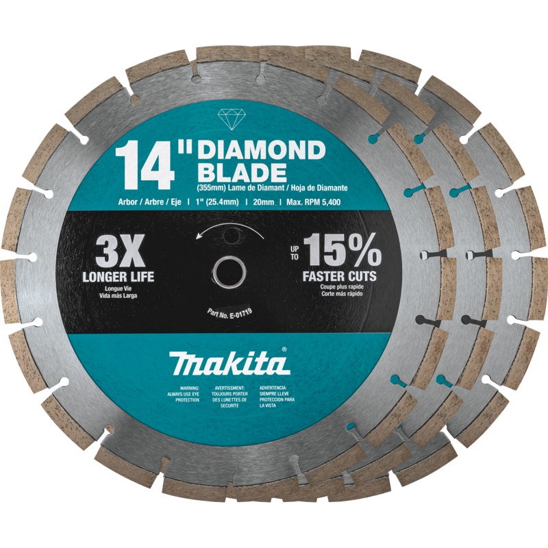 MAKITA 14" Diamond Blade, Segmented, General Purpose, Contractor (3 PACK)