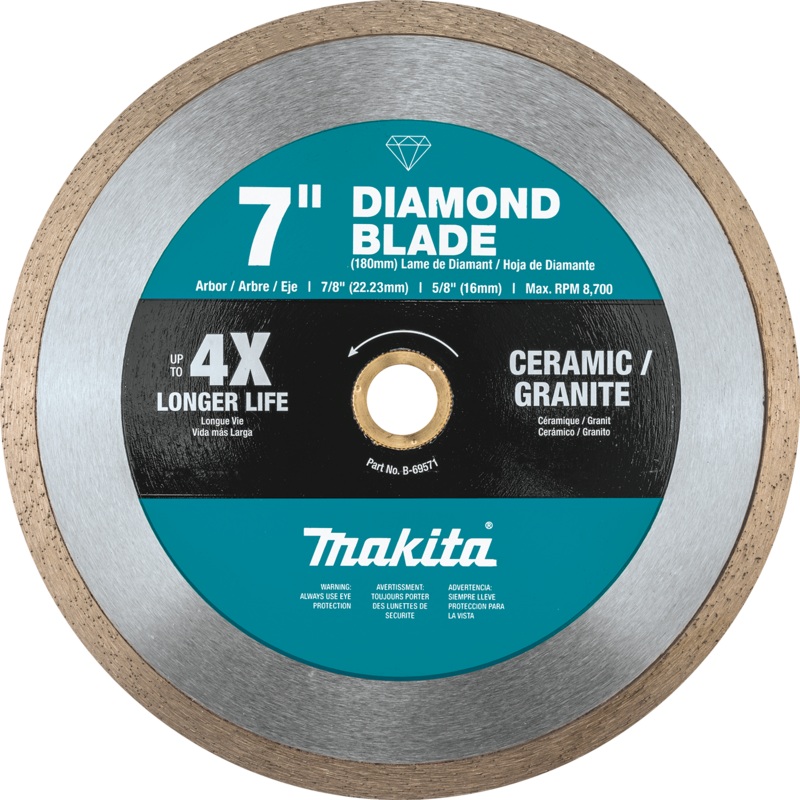 MAKITA 7" Diamond Blade, Continuous Rim, General Purpose