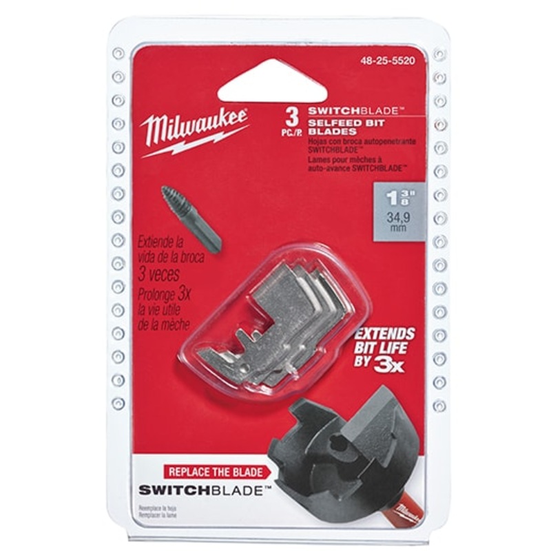 MILWAUKEE 1-3/8" SWITCHBLADE Replacement Blades 3PK