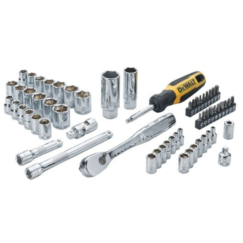 DEWALT 61 PC. 1/4" & 3/8" Drive Combination Socket Set - 6 Point