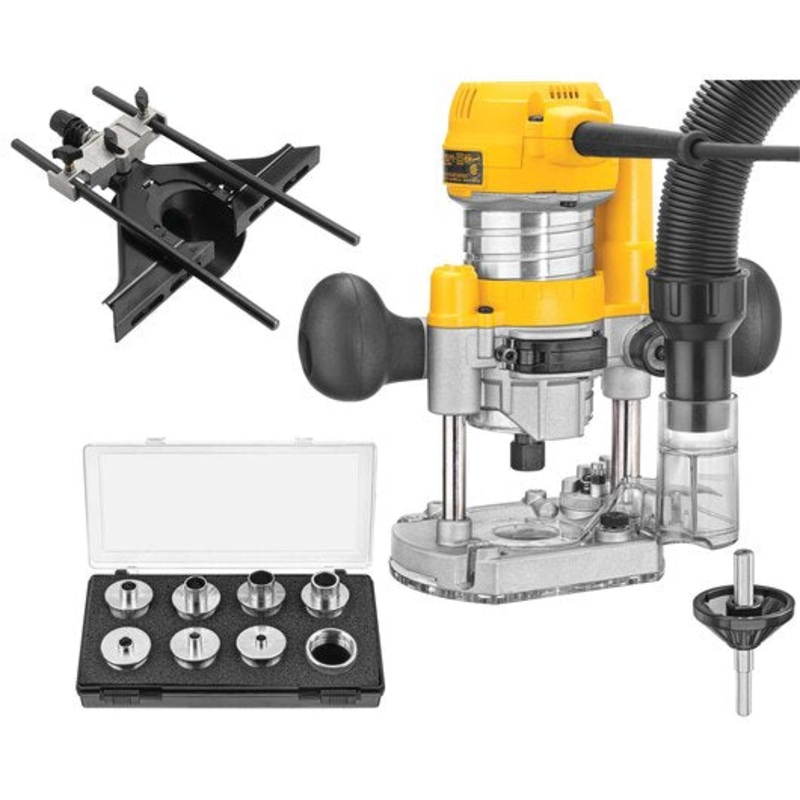 DEWALT 1-1/4 HP Max Torque Variable Speed Compact Router Combo Kit with LED's