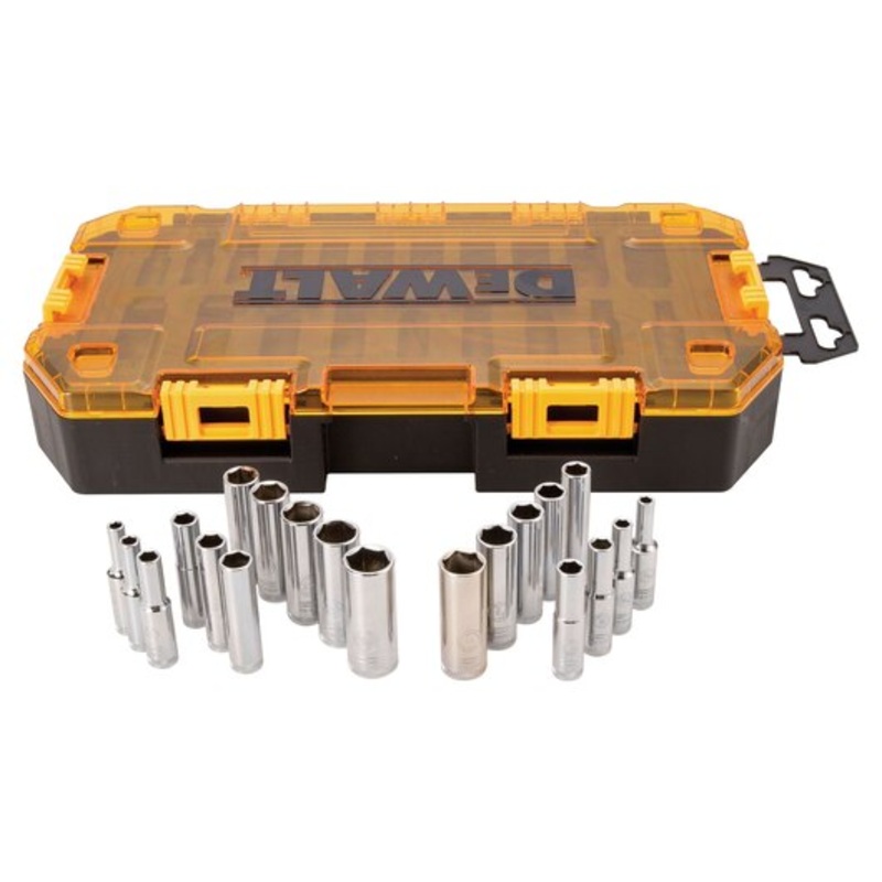 DEWALT 20 Piece 1/4 in Drive Deep Combination Socket Set