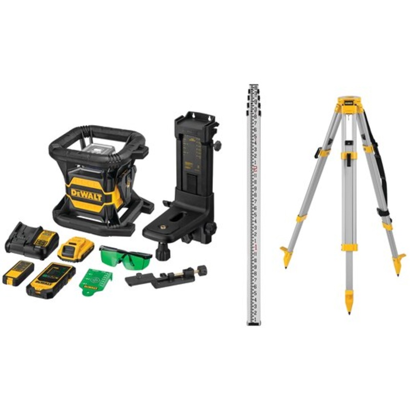 DEWALT 20V MAX* TOOL CONNECT Green Tough Rotary Laser Kit