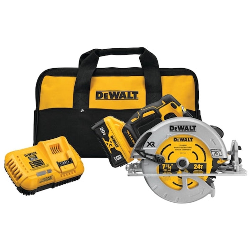 DEWALT 20V MAX* XR Cordless Brushless 7-1/4 in Circular Saw with POWER DETECT Tool Technology Kit