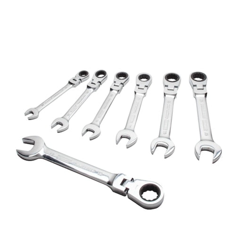 DEWALT 7 Piece Ratcheting Flex Head Combination Metric Wrench Set