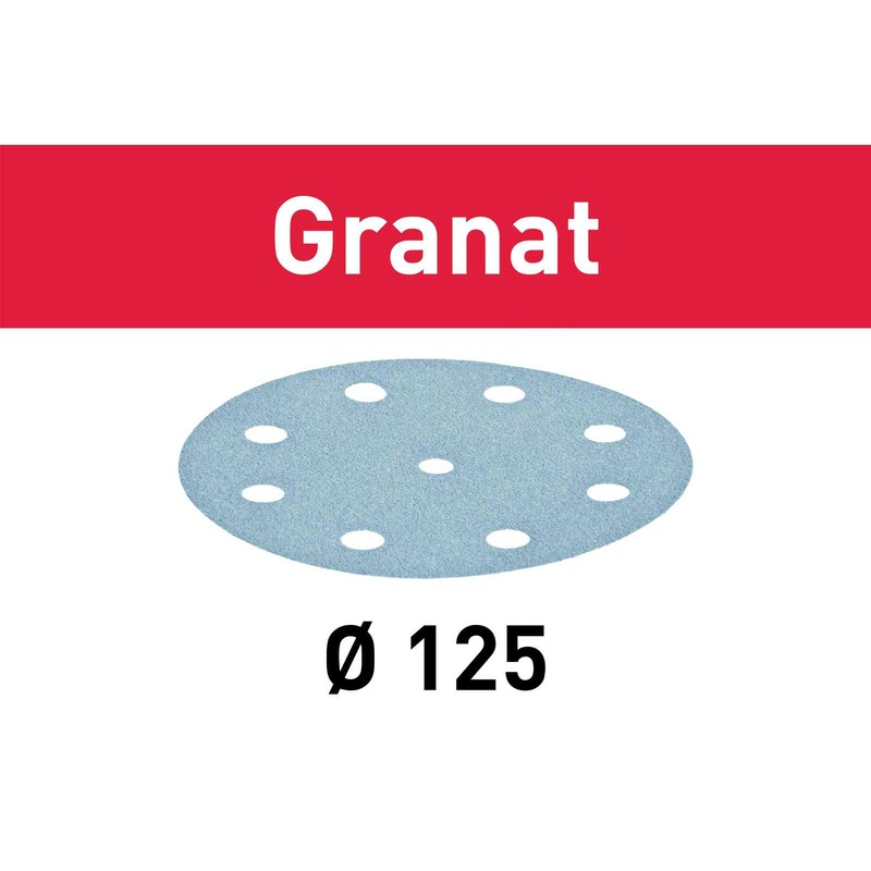 FESTOOL Abrasive Sheet Granat STF D125/8 (10 PACK / 50 PACK / 100 PACK)