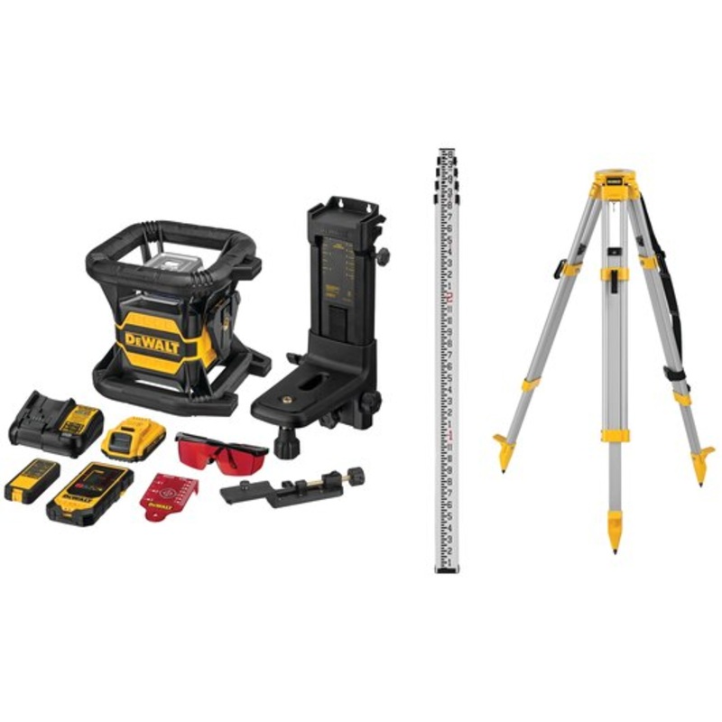 DEWALT 20V MAX* TOOL CONNECT Red Tough Rotary Laser Kit