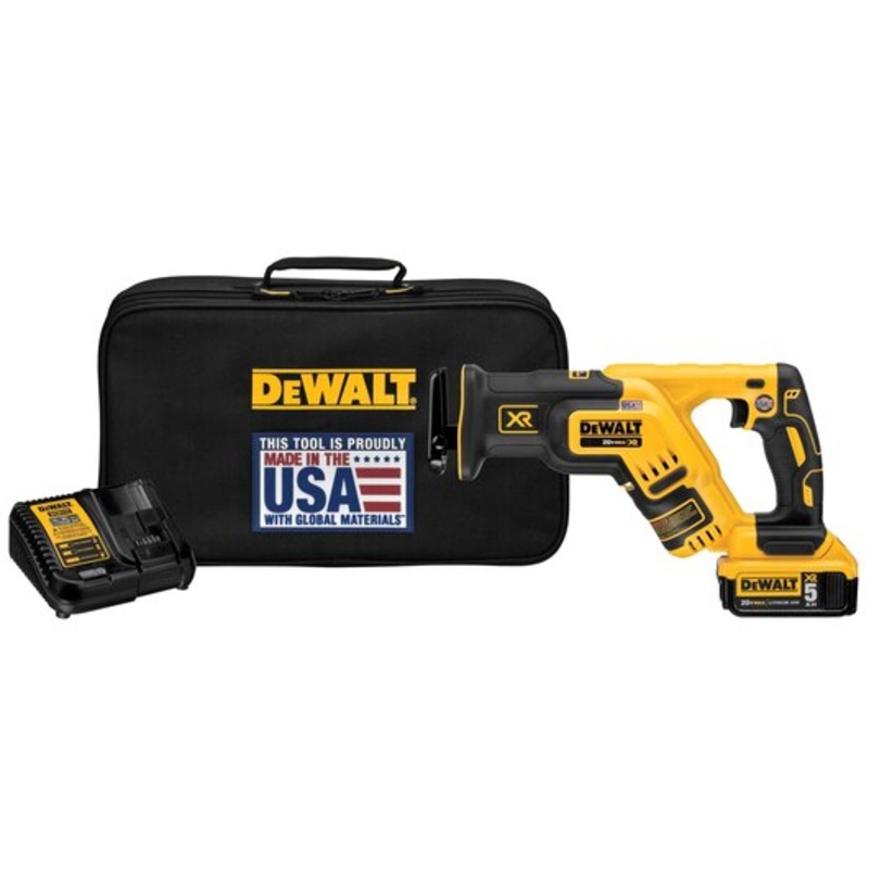 DEWALT 20V MAX* XR Compact Reciprocating Saw, 5.0-Amp Hour, Cordless