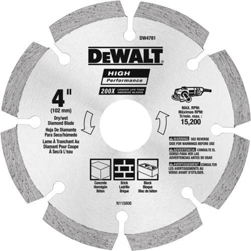 DEWALT 4-1/2-Inch Hp Segmented Diamond Blade