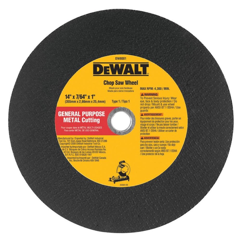 DEWALT Cutting Wheel For Chop Saw, Metal Cutting, 14-Inch